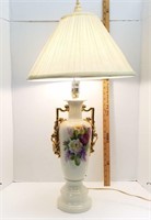 Floral w/Gold Gilt Lamp