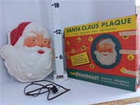 Lighted Santa Claus Plaque - Works!