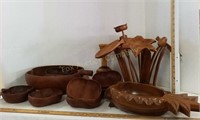 Wooden Salad Bowl-Vase-Centerpiece Lot