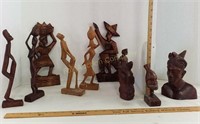 (9) Wood Carved Figures