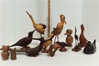 (13) Wooden Bird Figurines
