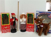 (2) Animated Dolls & Musical Rudolph- Works
