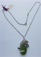 Sorento Sterling & Green Stone Necklace
