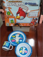 Angry bird games & Child Dough boy dinner set