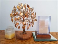 Metal Tree 9" and Candles