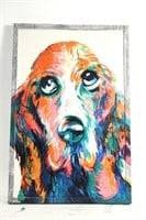 COLORFUL BLOODHOUND PAINTING