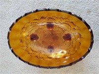 Amber Glass Fruit Bowl 12.5"