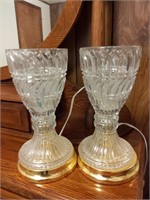 Pair of Crystal Lamps 12"