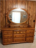 Dresser with Mirror 66" x 18" x 72"