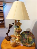 Table Lamp and More (contents of end table)