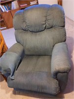Blue Fabric Recliner (located in basement)
