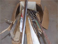 Box of Metal Rods & Miscellaneous