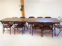 (2) Folding Tables 60"x 29.6" x 28" and (10)