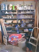 (2) Metal Shelves and Contents : Jars, Games,