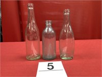 3 Antique Glass Bottles