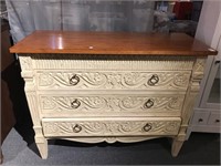 3 Drawer Carved Chest