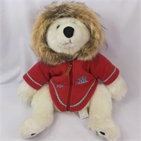 Large stuffed polar bear with Inuk parka