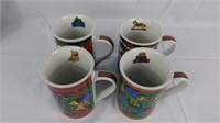 Vintage Set of 4 Christmas themed mugs