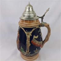 Authentic German beer stein with lid