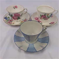 Three lovely tea cup and saucer sets