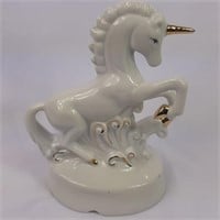 White ceramic unicorn with gold details