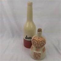 Pair of ceramic liquor or wine bottles