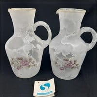 Pair of Murano silk glass pitchers