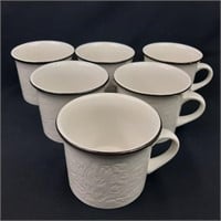 Set of 6 Royal Doulton Ting pattern mugs