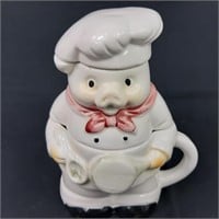 Pig chef stacking figural creamer and sugar