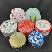 Set of 7 Christmas tins