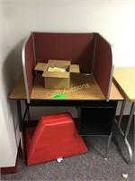 Small Desk, Testing Cubicle, & Seat Pad/Gym Block