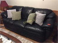 Black Leather Like Couch - ~90 x 36