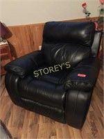Black Leather Like Rocking Reclining Arm Chair