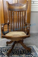 oak pressback office chair