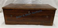 Antique cylinder music box inlayed rosewood case