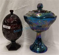 Two pattern glass candy dishes
