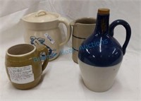 grouping 4 pieces misc. stoneware