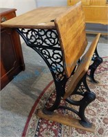 Wooden and iron student desk
