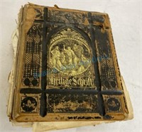 Antique family Bible as found