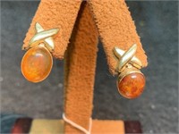 14 karat Gold Earrings 1.2 dwt with Stones