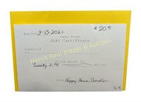 $20 Gift Certificate to Happy House Restaurant