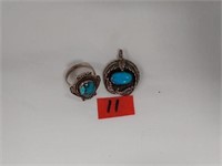 Sterling Turquoise Ring & Pendant