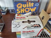 Simplicity Bias Tape Maker & Quilt Show Game