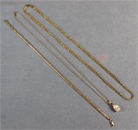 3- 14K Yellow Gold Necklaces