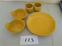 Frankoma pottery five pieces flat