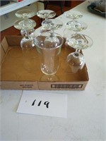 Wine glasses set of eight flat