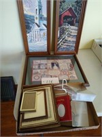 Wall art, picture frames and easels lot of four