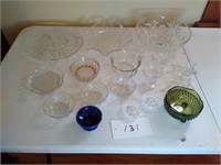 Miscellaneous glassware and candle holders
