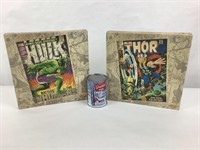 2 toiles giclées Marvel dont Hulk, Thor