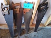Lot of four hand saws